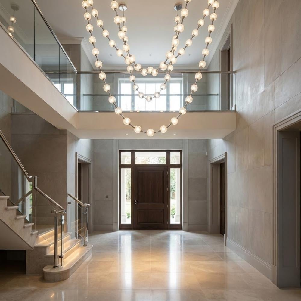 Esle Modern Pearl Necklace Chandelier - Black17 lightBlushlighting