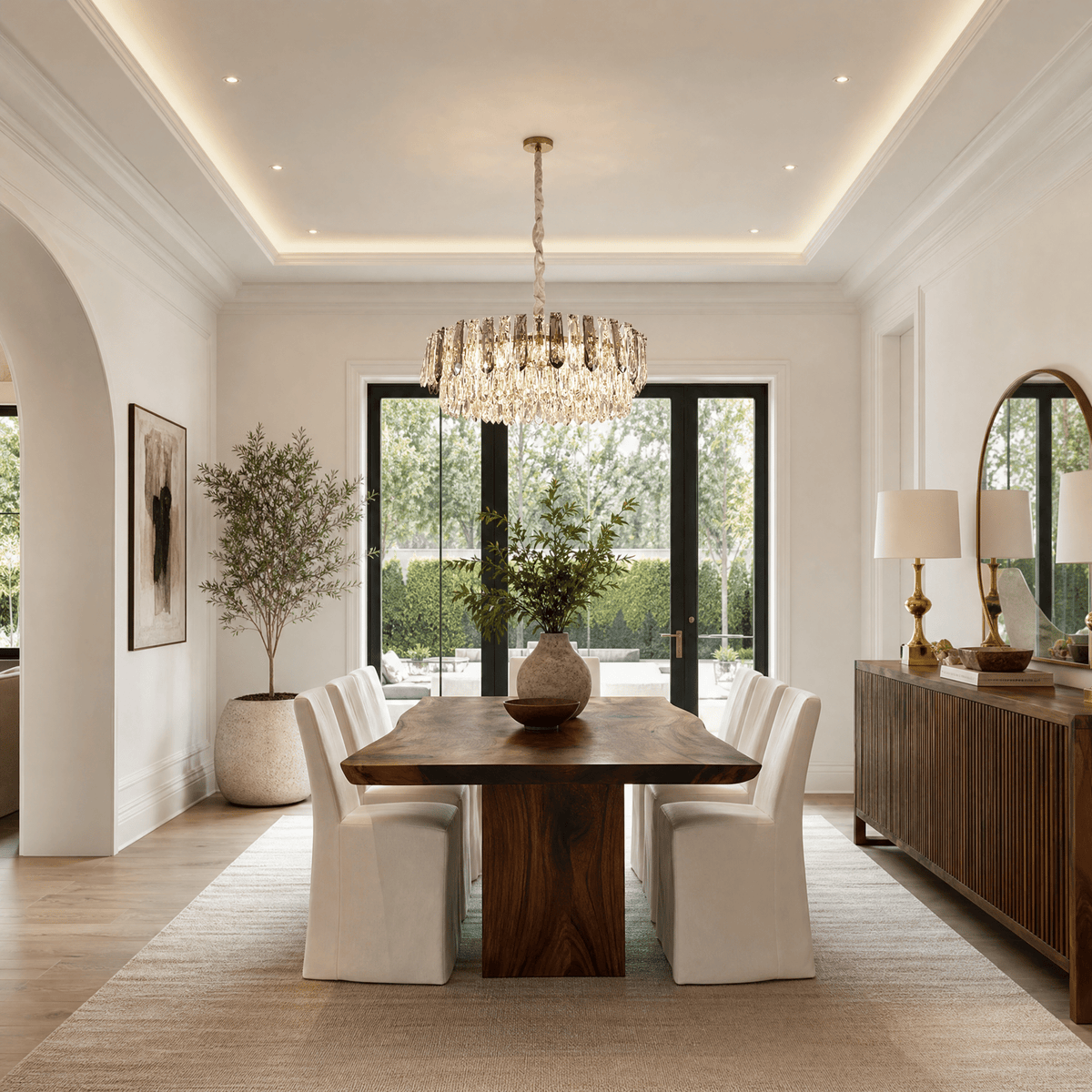 Eterea Crystal Halo Chandelier - Blushlighting