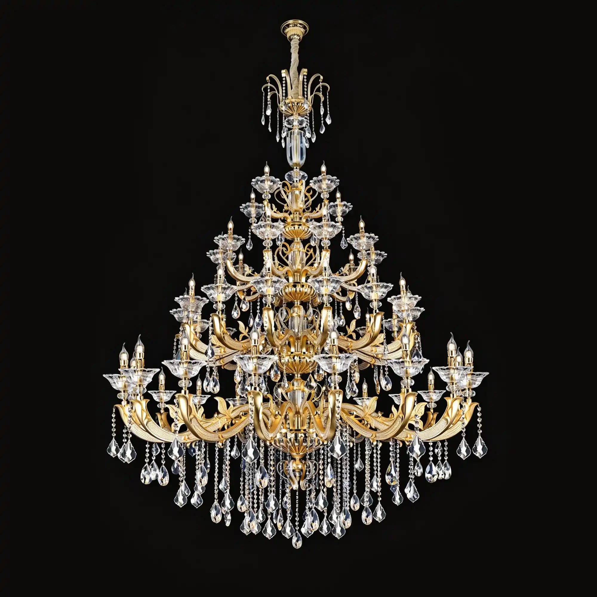 Eternal Baroque Revival Chandelier Series with Diamond - Inspired Crystal - Studded Light Arms - 48 Lights/D77.17"*H109.45"(D196cm*H278cm)Warm LightBlushlighting