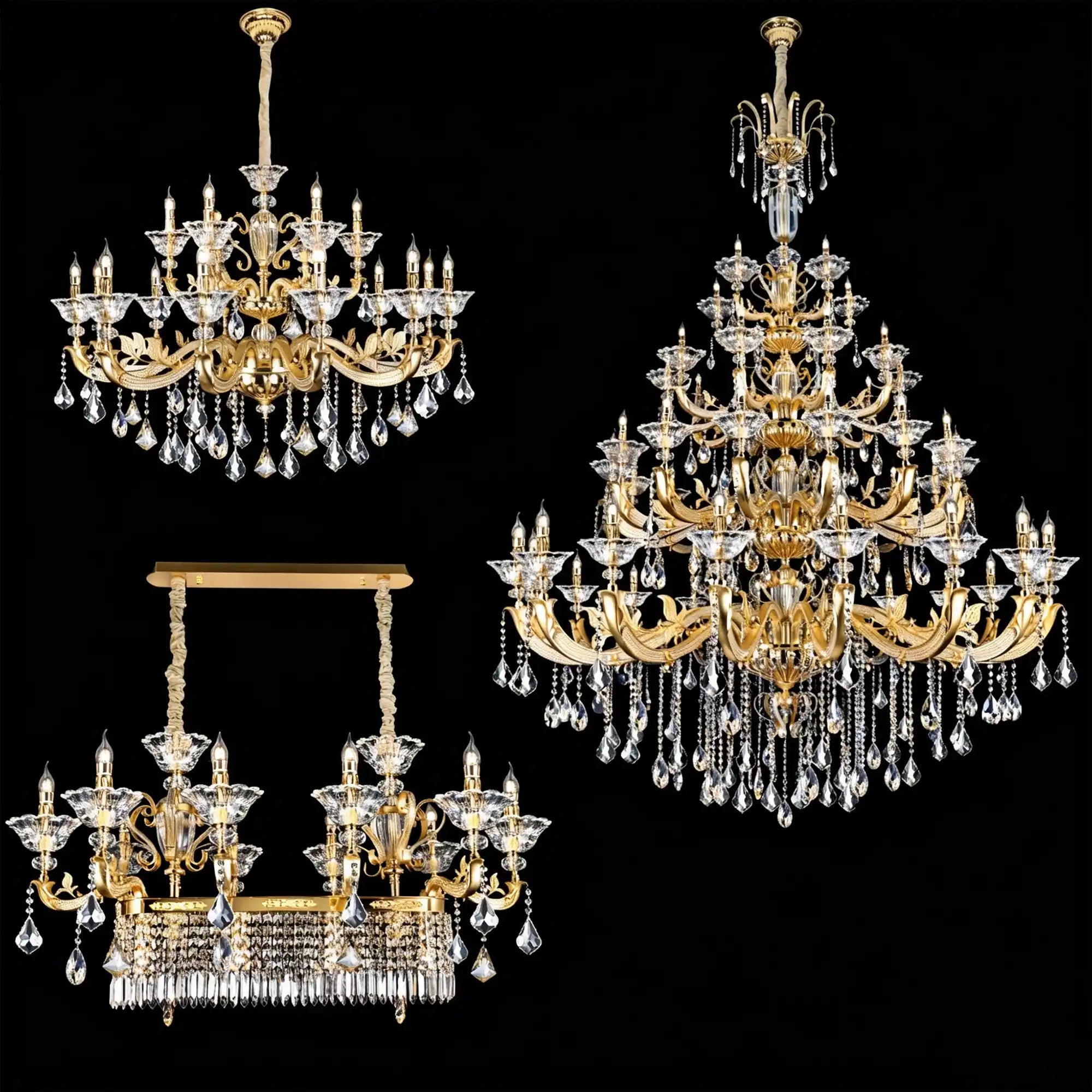 Eternal Baroque Revival Chandelier Series with Diamond - Inspired Crystal - Studded Light Arms - 6 Lights/D28.35"*H24.80"(D72cm*H63cm)Warm LightBlushlighting