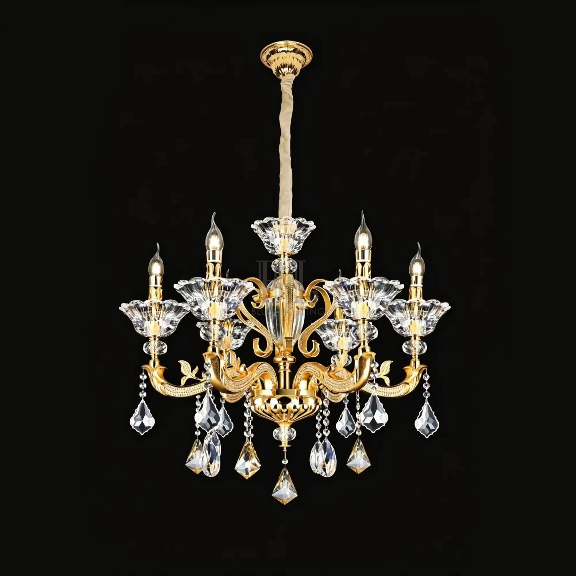 Eternal Baroque Revival Chandelier Series with Diamond - Inspired Crystal - Studded Light Arms - 6 Lights/D28.35"*H24.80"(D72cm*H63cm)Warm LightBlushlighting