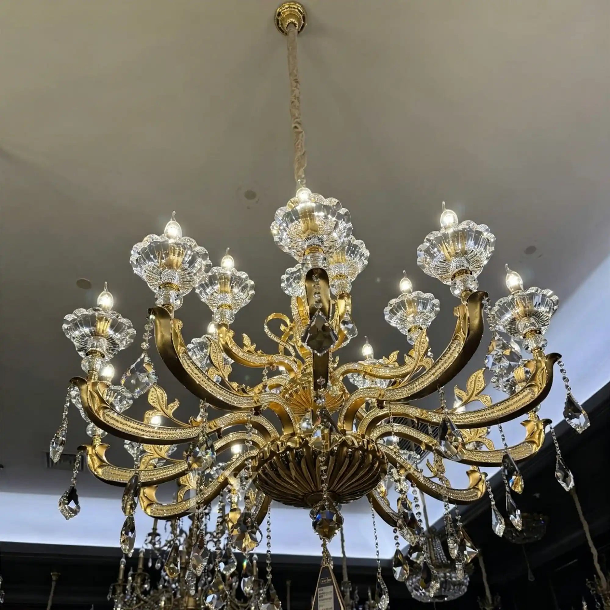 Eternal Baroque Revival Chandelier Series with Diamond - Inspired Crystal - Studded Light Arms - 48 Lights/D77.17"*H109.45"(D196cm*H278cm)Warm LightBlushlighting