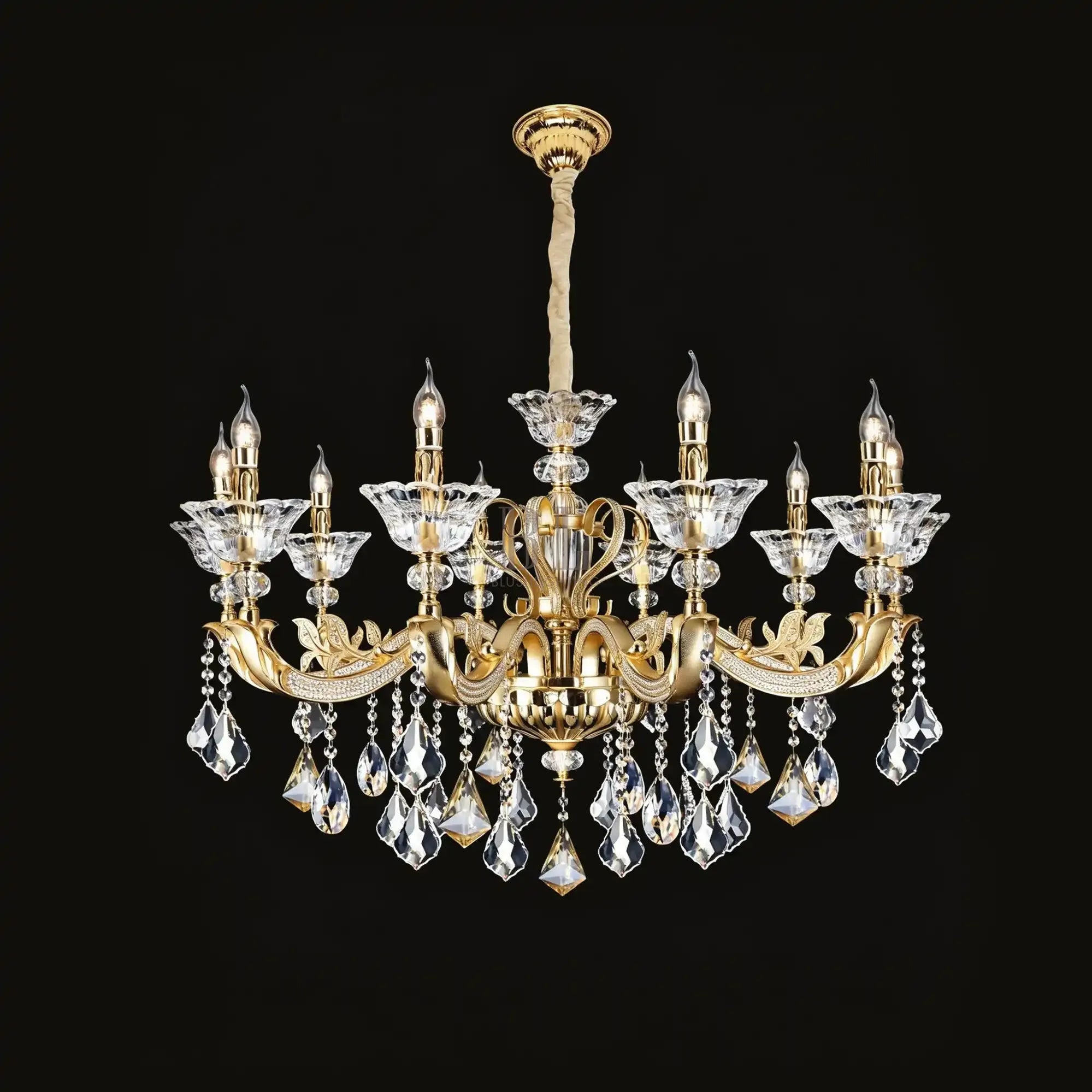 Eternal Baroque Revival Chandelier Series with Diamond - Inspired Crystal - Studded Light Arms - 10 Lights/D42.52"*H28.35"(D108cm*H72cm)Warm LightBlushlighting