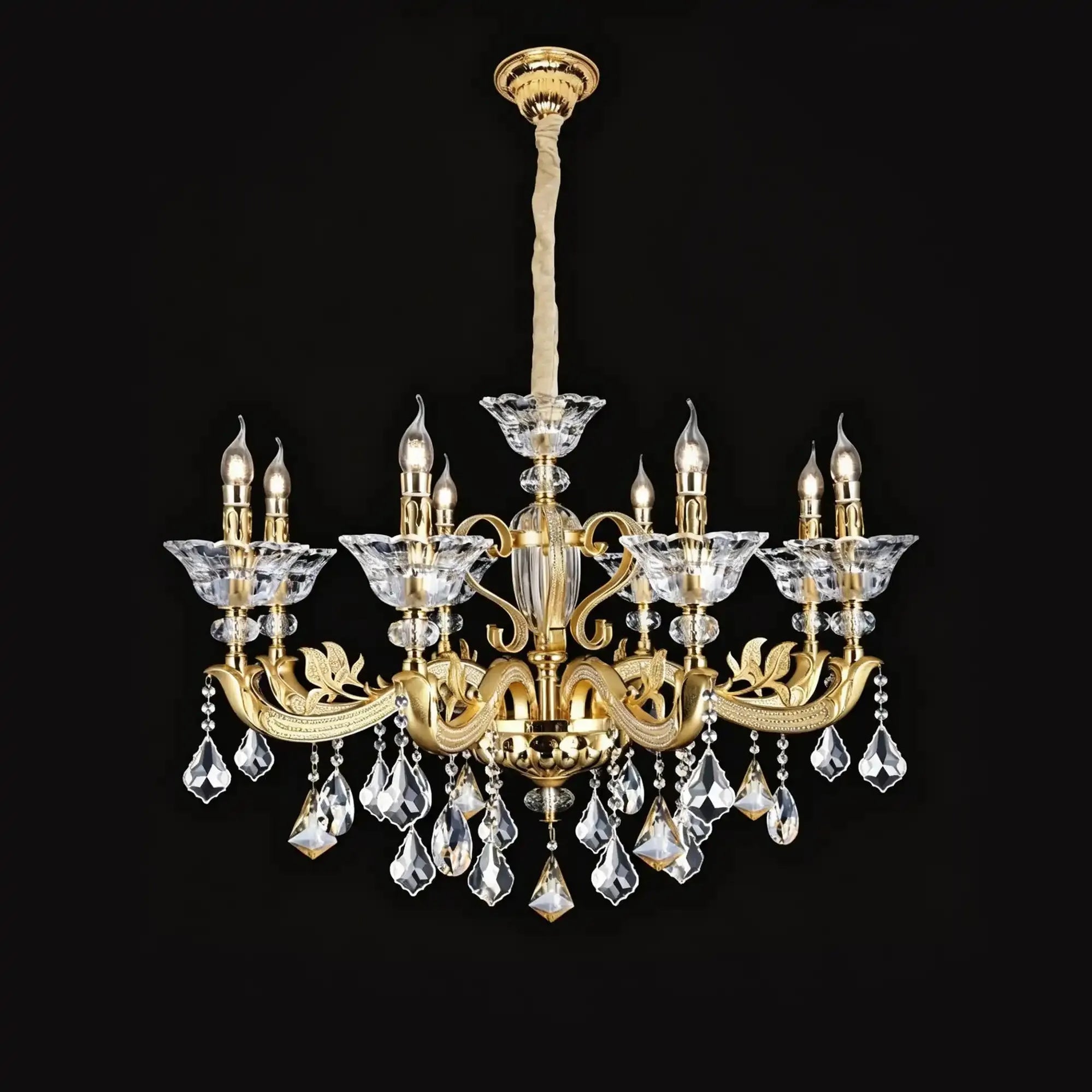 Eternal Baroque Revival Chandelier Series with Diamond - Inspired Crystal - Studded Light Arms - 8 Lights/D35.04"*H25.59"(D89cm*H65cm)Warm LightBlushlighting