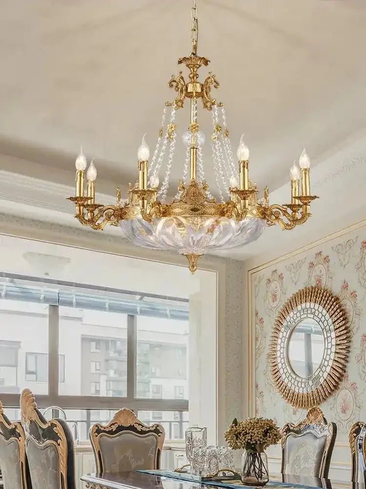 European Style Luxury Crystal Pendant Candle Chandelier for Living Room/Foyer/Entrys/Hallwayr - D15.7"*H26.8"Warm LightBlushlighting