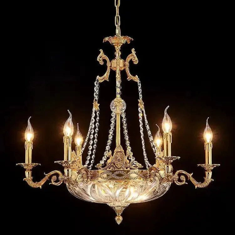 European Style Luxury Crystal Pendant Candle Chandelier for Living Room/Foyer/Entrys/Hallwayr - D15.7"*H26.8"Warm LightBlushlighting