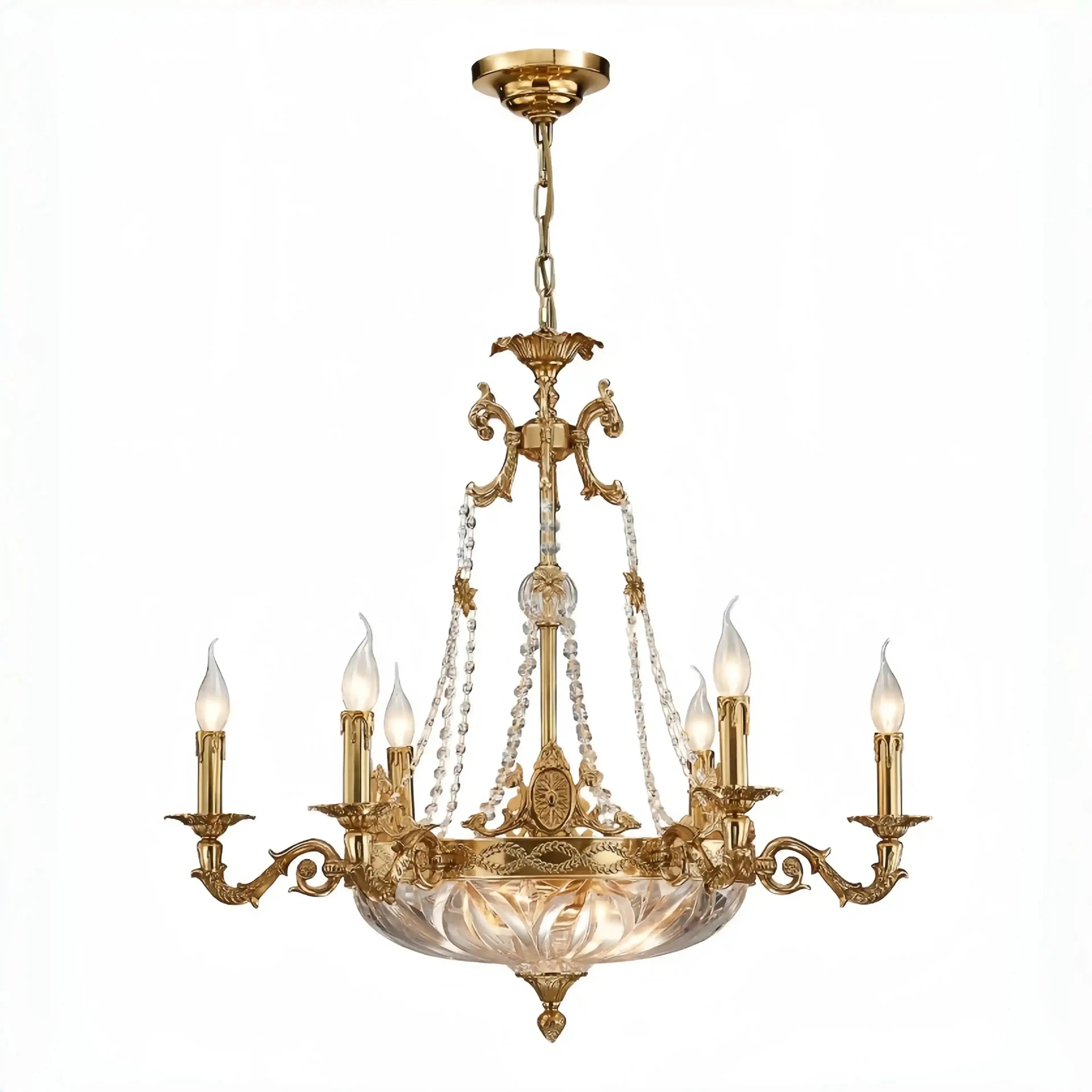 European Style Luxury Crystal Pendant Candle Chandelier for Living Room/Foyer/Entrys/Hallwayr - D15.7"*H26.8"Warm LightBlushlighting