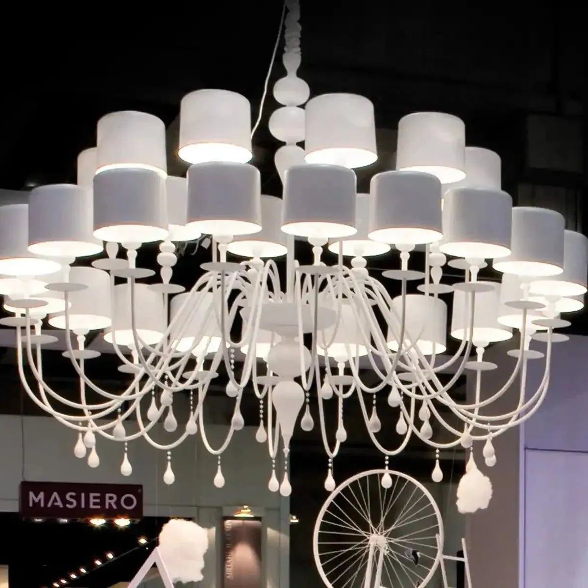 Eva Modern Chandelier 4 Sizes - S5 (5 - Light)Matte WhiteBlushlighting