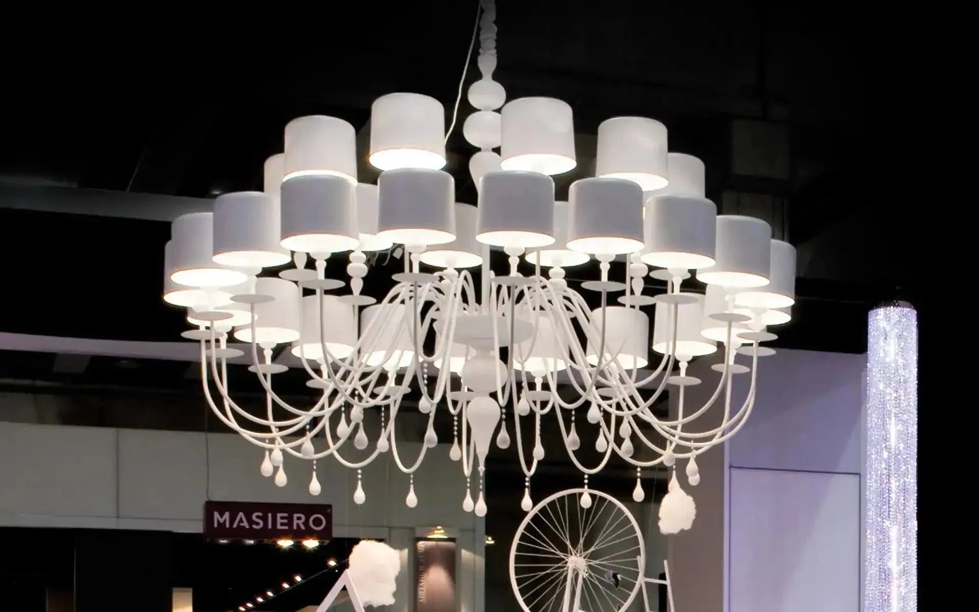 Eva Modern Chandelier 4 Sizes - S5 (5 - Light)Matte WhiteBlushlighting