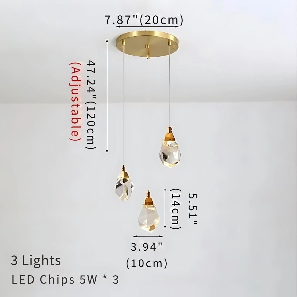 Eve Modern Crystal Chandelier for Staircase - Gold1Cool Light(6000K)Blushlighting