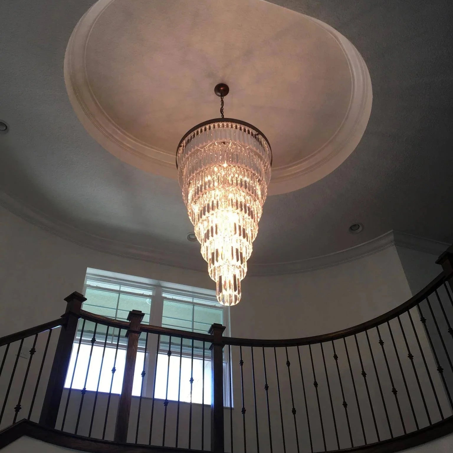 Extra Large 7 - Tier Luxury Crystal Chandelier in Black/Coffee/Gold/Chrome Finish Color - Blushlighting