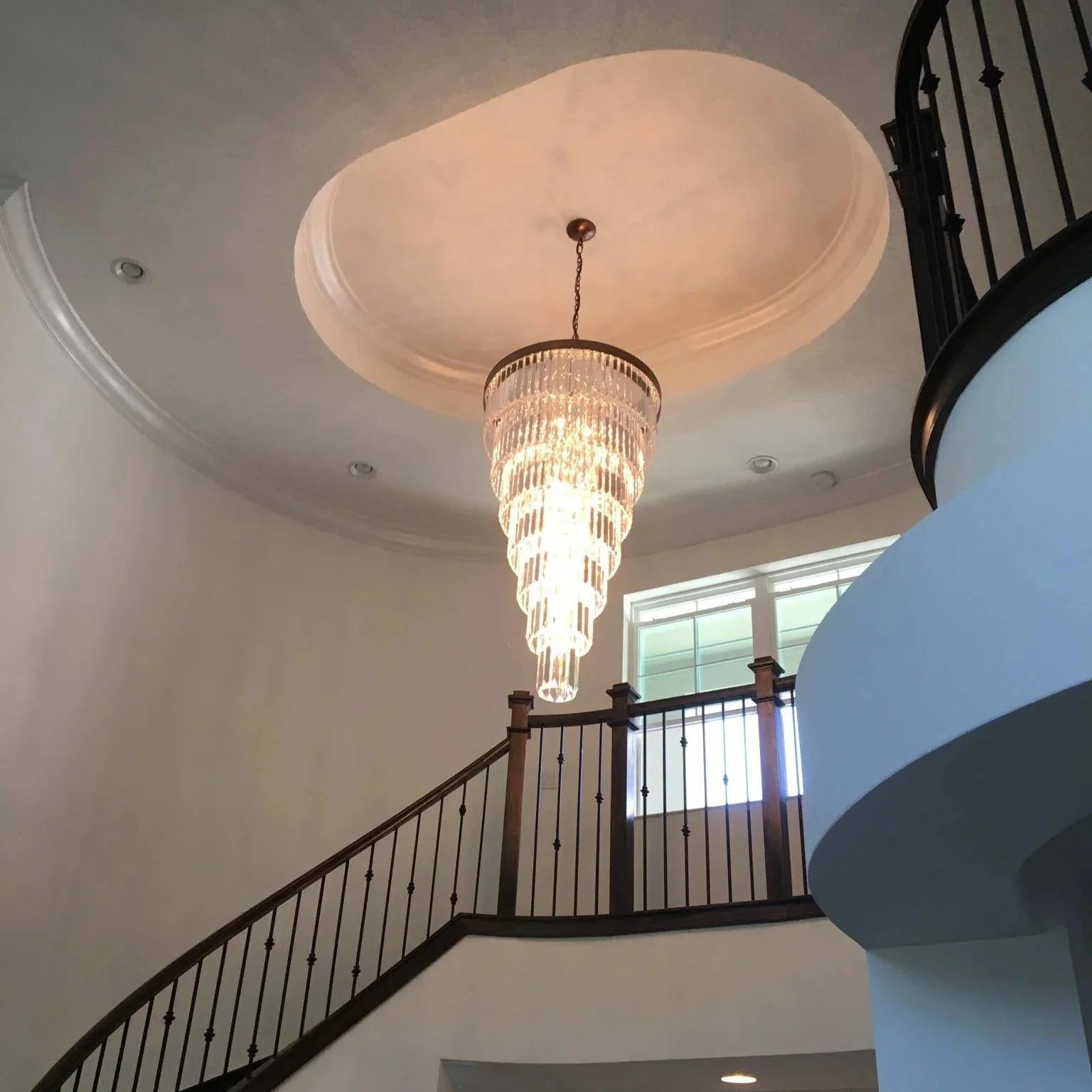 Extra Large 7 - Tier Luxury Crystal Chandelier in Black/Coffee/Gold/Chrome Finish Color - Blushlighting