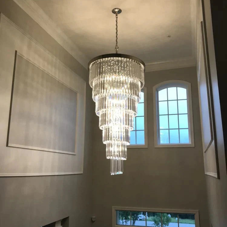 Extra Large 7 - Tier Luxury Crystal Chandelier in Black/Coffee/Gold/Chrome Finish Color - Blushlighting