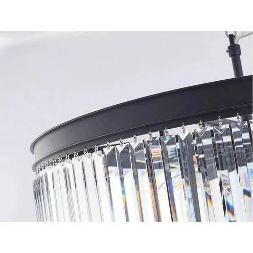 Extra Large 7 - Tier Luxury Crystal Chandelier in Black/Coffee/Gold/Chrome Finish Color - 7 - Tier / D35.5"*H71"BlackWarm LightBlushlighting