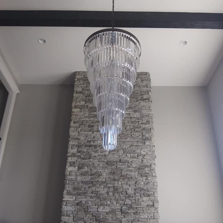 Extra Large 7 - Tier Luxury Crystal Chandelier in Black/Coffee/Gold/Chrome Finish Color - 7 - Tier / D35.5"*H71"BlackWarm LightBlushlighting