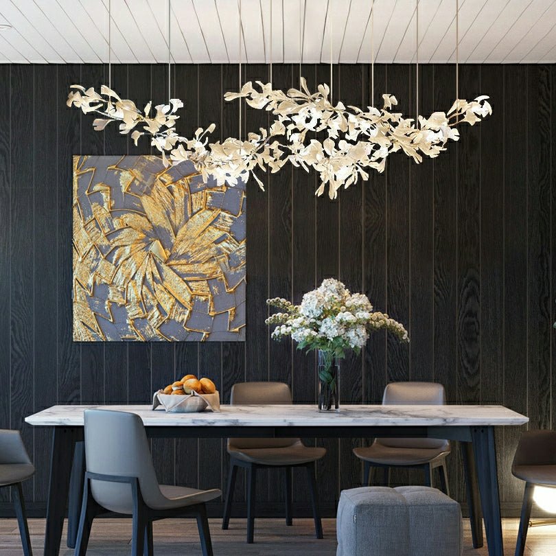 Extra Large Ceramic White Flower Chandelier in Artistic Branch Style for Spacious Living and Dining Room - L47.2"*W23.6"*H21.7"/ 10 Lights (110 Pieces)Warm LightBlushlighting