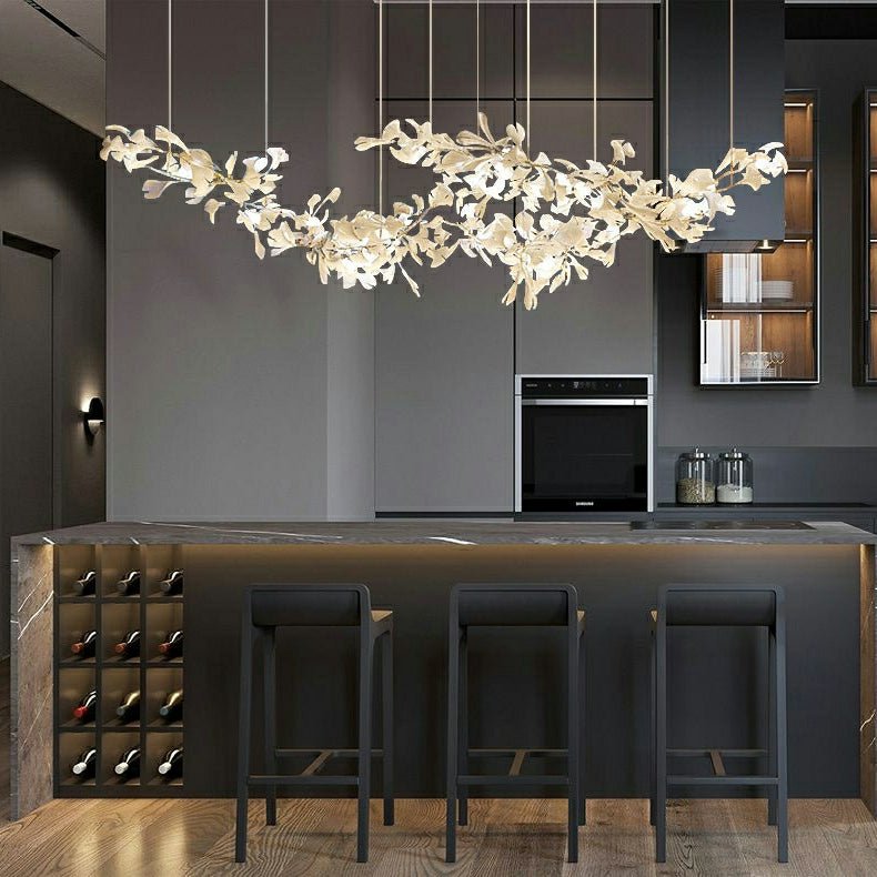 Extra Large Ceramic White Flower Chandelier in Artistic Branch Style for Spacious Living and Dining Room - L47.2"*W23.6"*H21.7"/ 10 Lights (110 Pieces)Warm LightBlushlighting