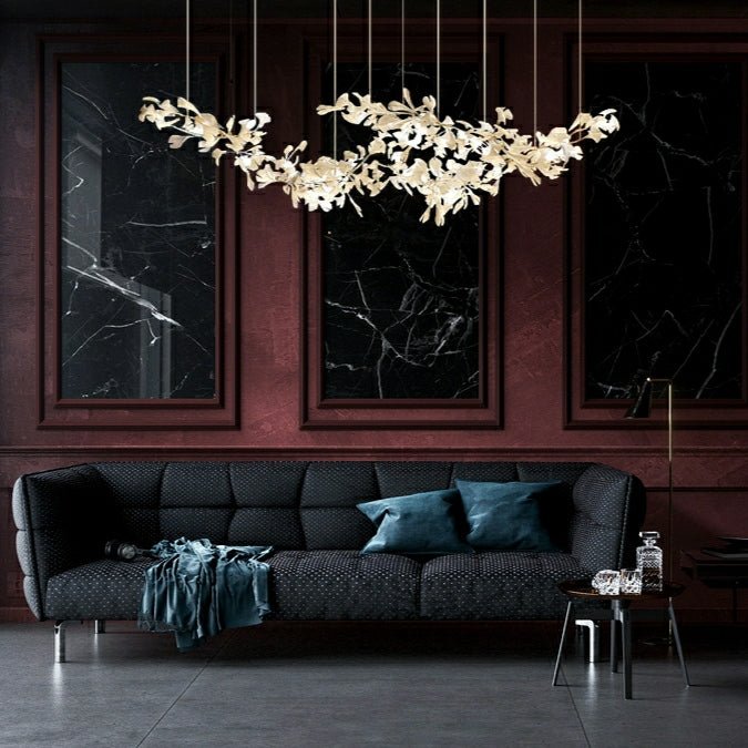 Extra Large Ceramic White Flower Chandelier in Artistic Branch Style for Spacious Living and Dining Room - L47.2"*W23.6"*H21.7"/ 10 Lights (110 Pieces)Warm LightBlushlighting