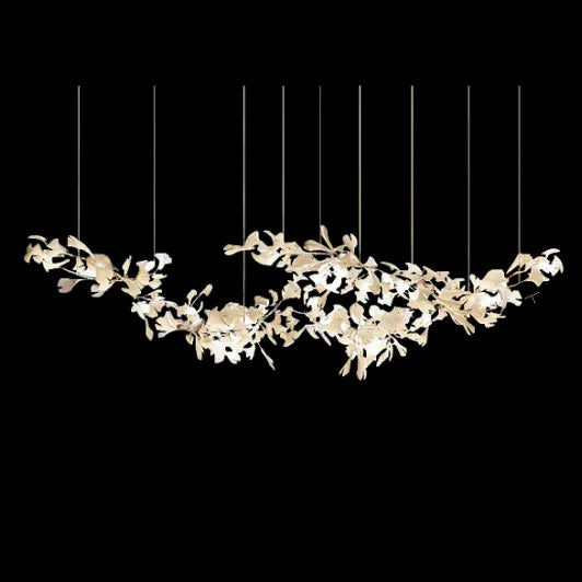 Extra Large Ceramic White Flower Chandelier in Artistic Branch Style for Spacious Living and Dining Room-Chandeliers-Blushlighting