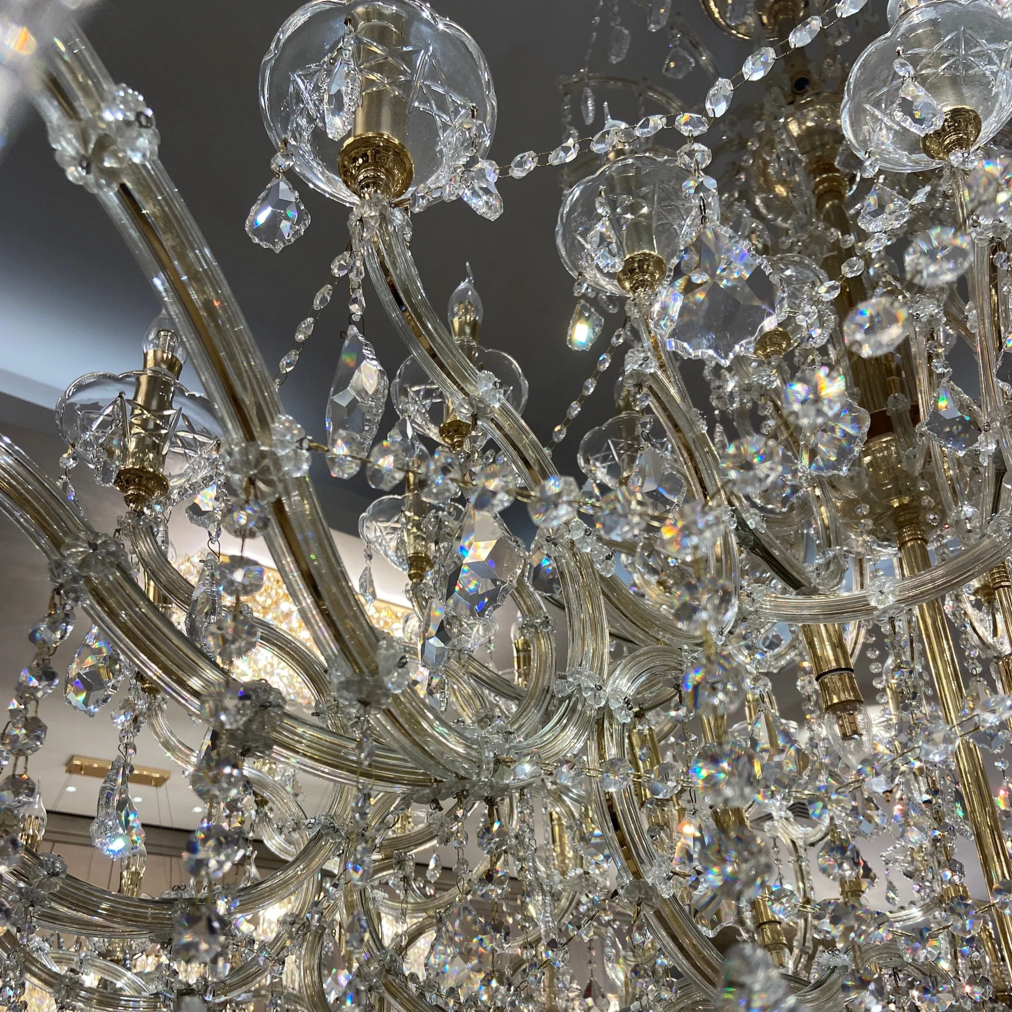 Extra Large Elegant Crystal Chandelier in Branch Style with Candle Layers for Stairs Living Room and Foyer-Chandeliers-Blushlighting