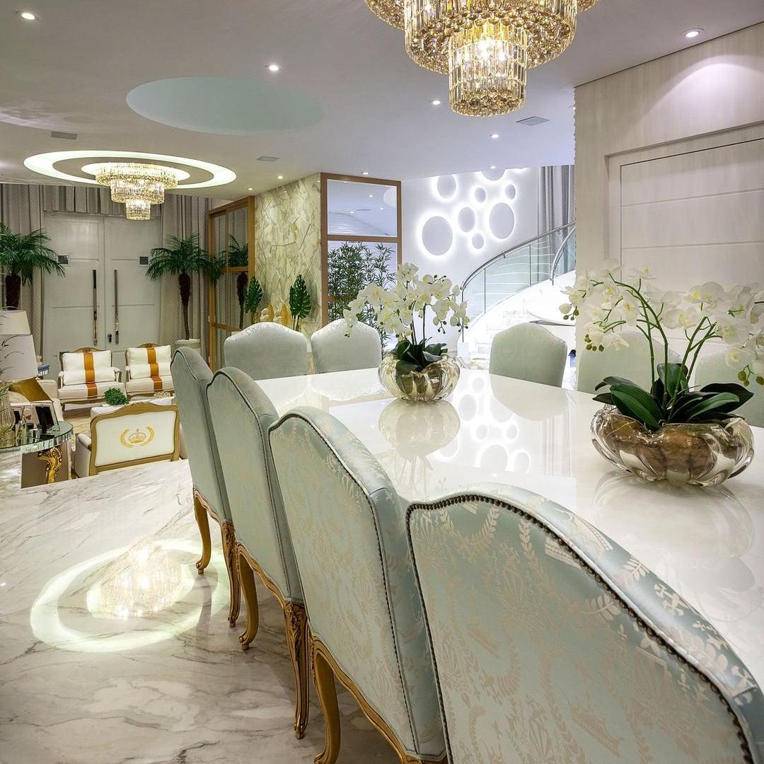 Extra Large Gold Flush Mount Crystal Light Round 3-layers Decorative Living Room/Dining Room Light Fixture-Chandeliers-Blushlighting-Blushlighting