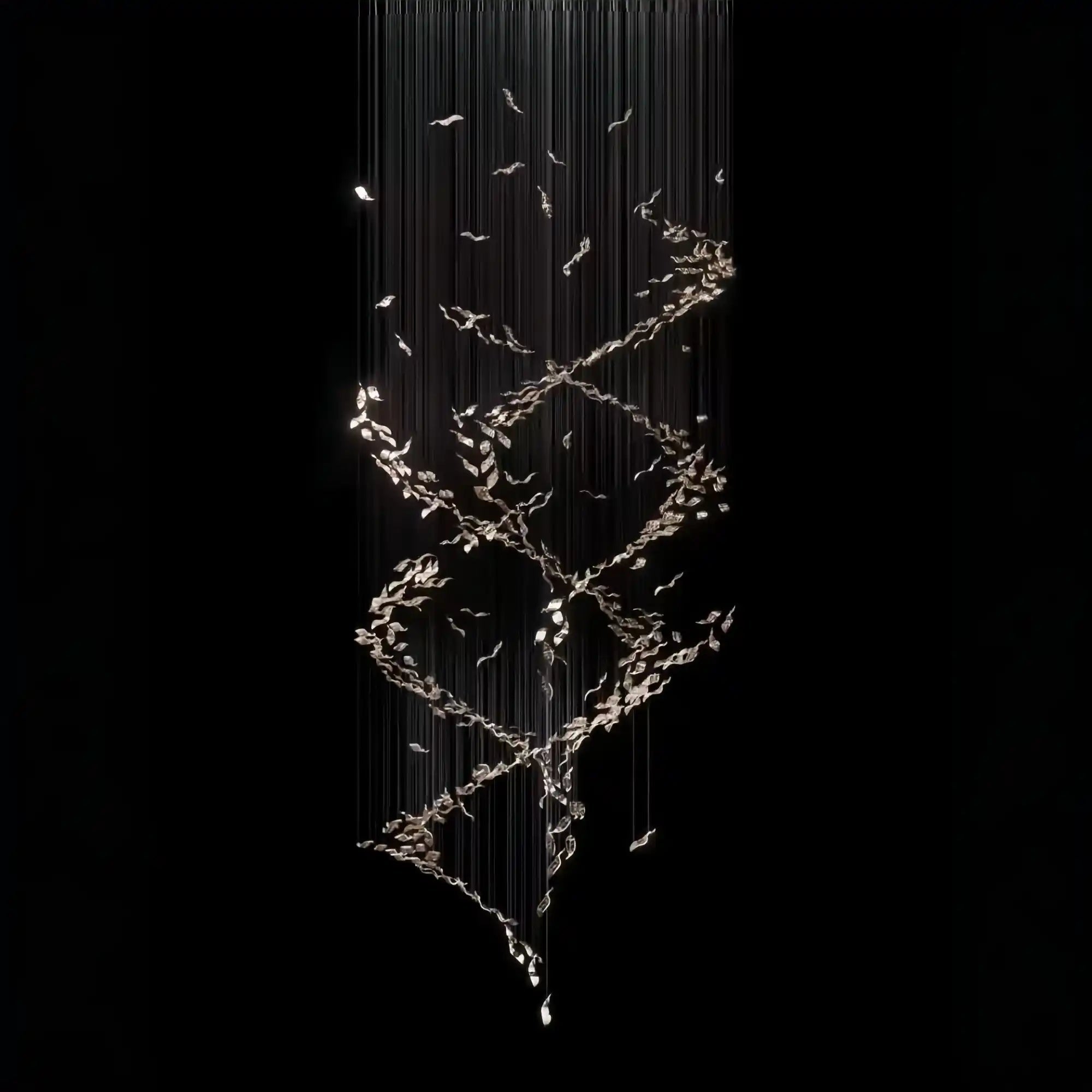 Extra Large Luxury Art Double Spiral Creative Crystal Chandelier For High - ceiling Foyer/Hallway/Entryway - D70.9"*H181"Warm LightBlushlighting