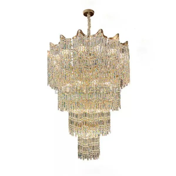 Extra Large Luxury Multi - tiered Crystal Chandelier - GoldD39.4"*H78.7"/64kgBlushlighting