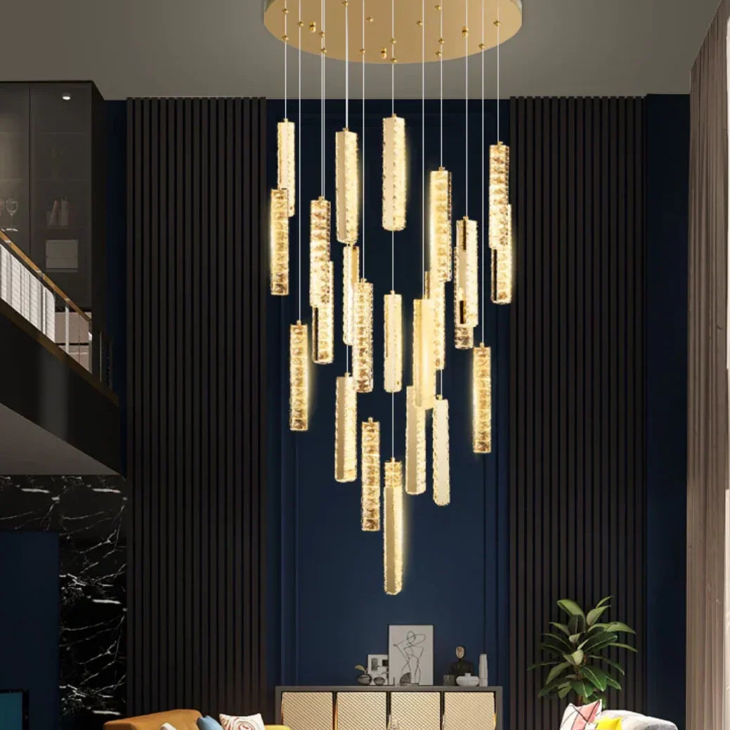 Extra Large Modern Spiral Crystal Ceiling Light Decoration for Staircase/ High Ceiling Living Room/ Hotel Lobby/ Hallway-