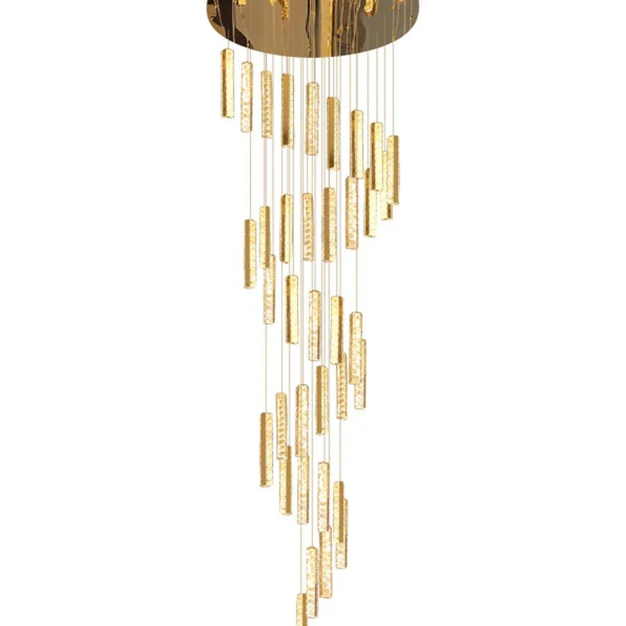 Extra Large Modern Spiral Crystal Ceiling Light Decoration for Staircase/ High Ceiling Living Room/ Hotel Lobby/ Hallway - 25 Lights: D31.5"*H118.0"Warm LightBlushlighting