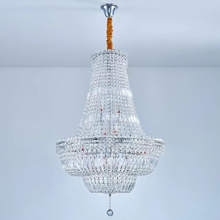 Extra Large Multi - layer Modern Light Luxury Crystal Chandelier for Living / Dining Room / Villa - D39.4"*H57.1"Blushlighting