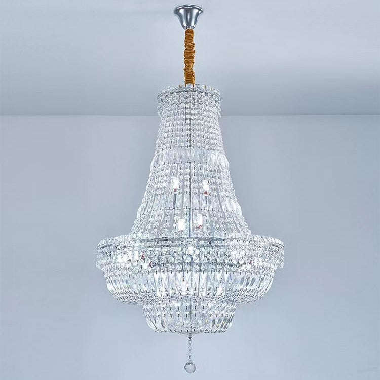 Extra Large Multi - layer Modern Light Luxury Crystal Chandelier for Living / Dining Room / Villa - D27.6"*H41.4"Blushlighting