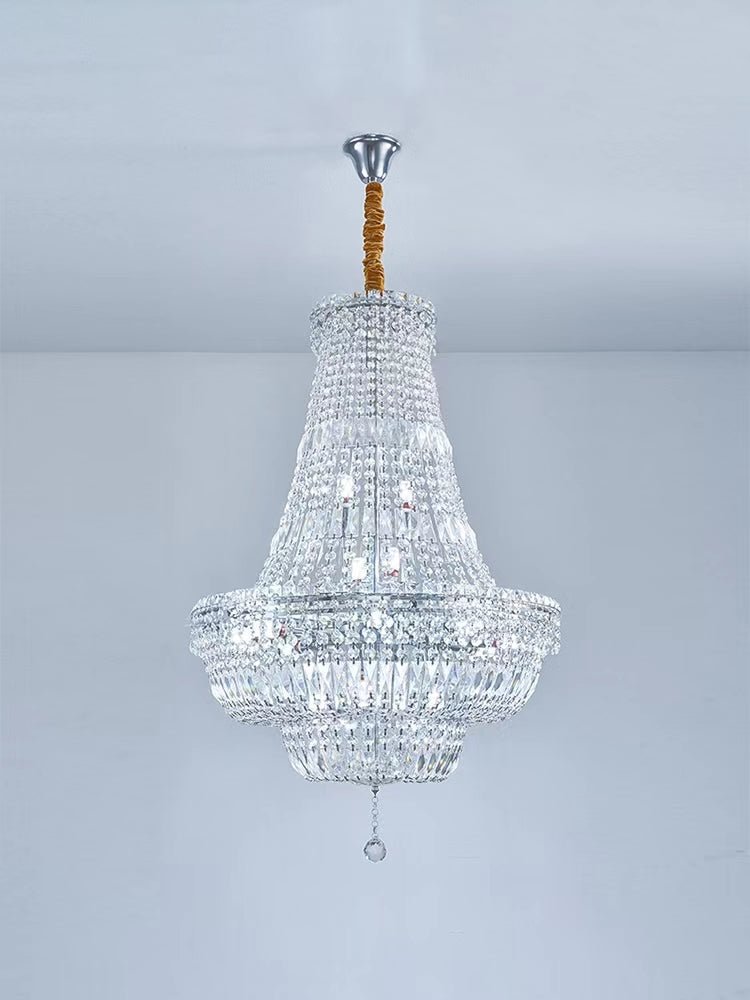 Extra Large Multi - layer Modern Light Luxury Crystal Chandelier for Living / Dining Room / Villa - D27.6"*H41.4"Blushlighting