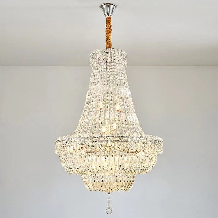 Extra Large Multi - layer Modern Light Luxury Crystal Chandelier for Living / Dining Room / Villa - D27.6"*H41.4"Blushlighting