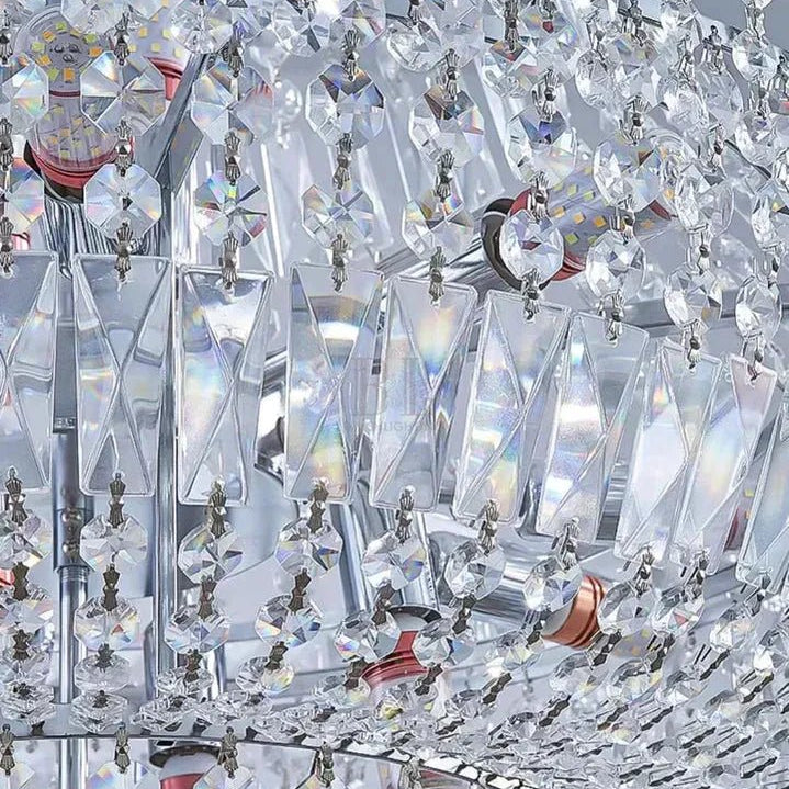 Extra Large Multi - layer Modern Light Luxury Crystal Chandelier for Living / Dining Room / Villa - D39.4"*H57.1"Blushlighting