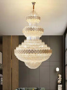 Extra Large Multi - layers Gold Luxury Crystal Chandelier Modern Empire Decrative Crystal Light For Living Room/Foyer/Staircase - Blushlighting