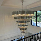 Extra Large Round Cone Tiered Crystal Chandelier for Foyer/Enterway/Living Room - Blushlighting