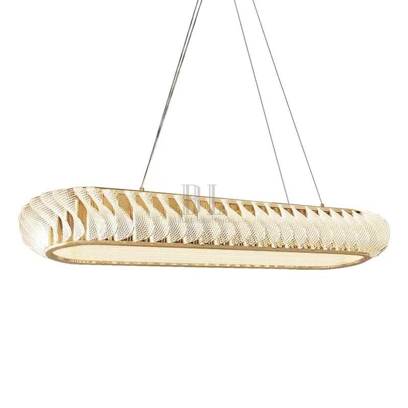 Extra Large Tiers Modern Stainless Steel Oval Chandelier for Dining Room/Kitchen Island/Big Entrys - L47.2"*H4.7"Blushlighting