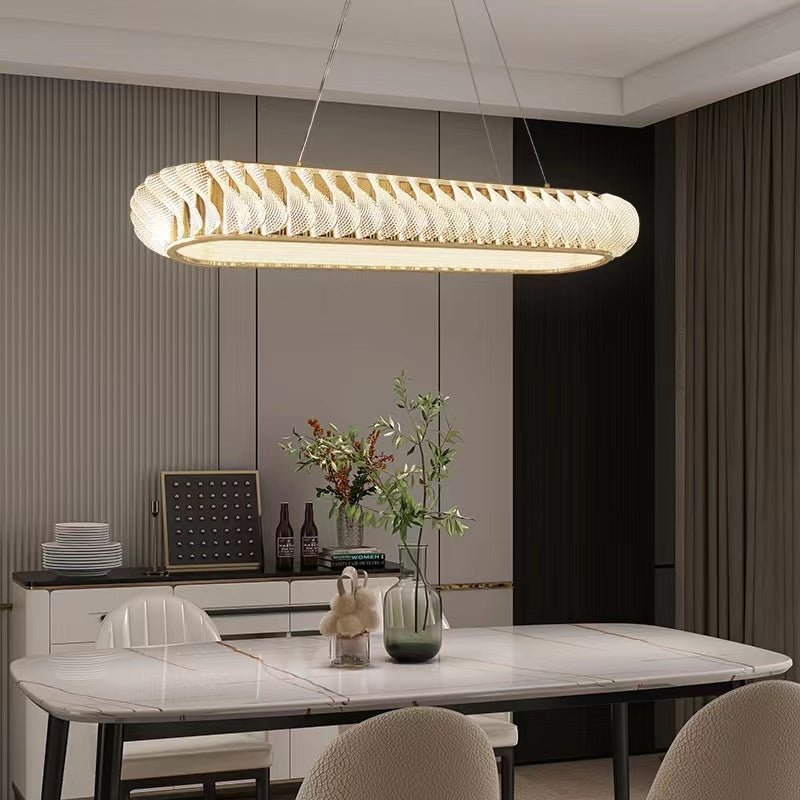 Extra Large Tiers Modern Stainless Steel Oval Chandelier for Dining Room/Kitchen Island/Big Entrys - L47.2"*H4.7"Blushlighting