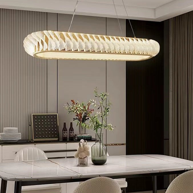 Extra Large Tiers Modern Stainless Steel Oval Chandelier for Dining Room/Kitchen Island/Big Entrys - L47.2"*H4.7"Blushlighting