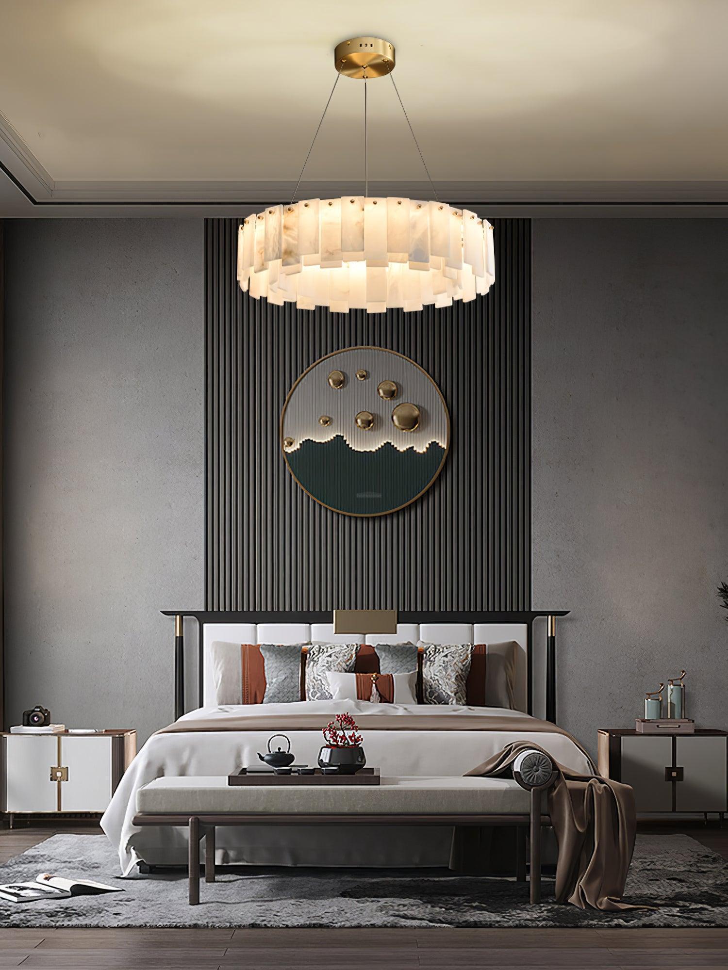 Halos Alabaster Round/Square Chandelier