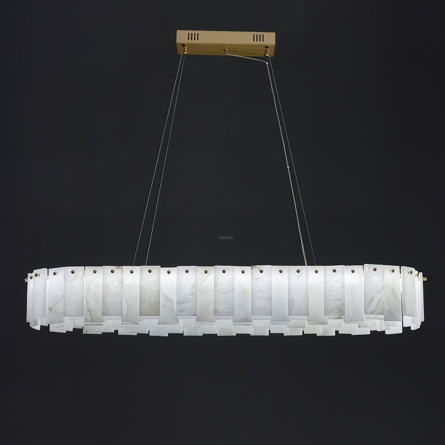 Halos Alabaster Round/Square Chandelier