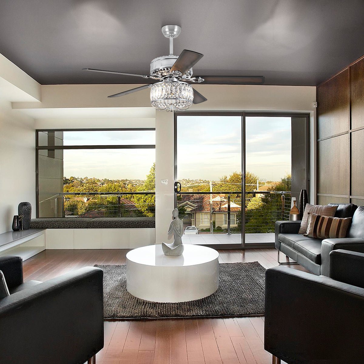 Farmhouse Crystal Ceiling Fan Light - Blushlighting