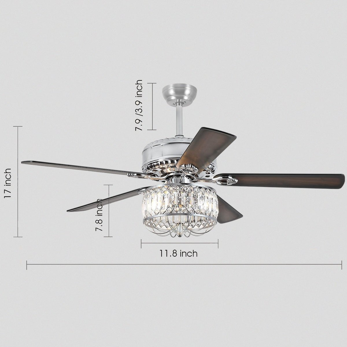 Farmhouse Crystal Ceiling Fan Light - BlackBlushlighting