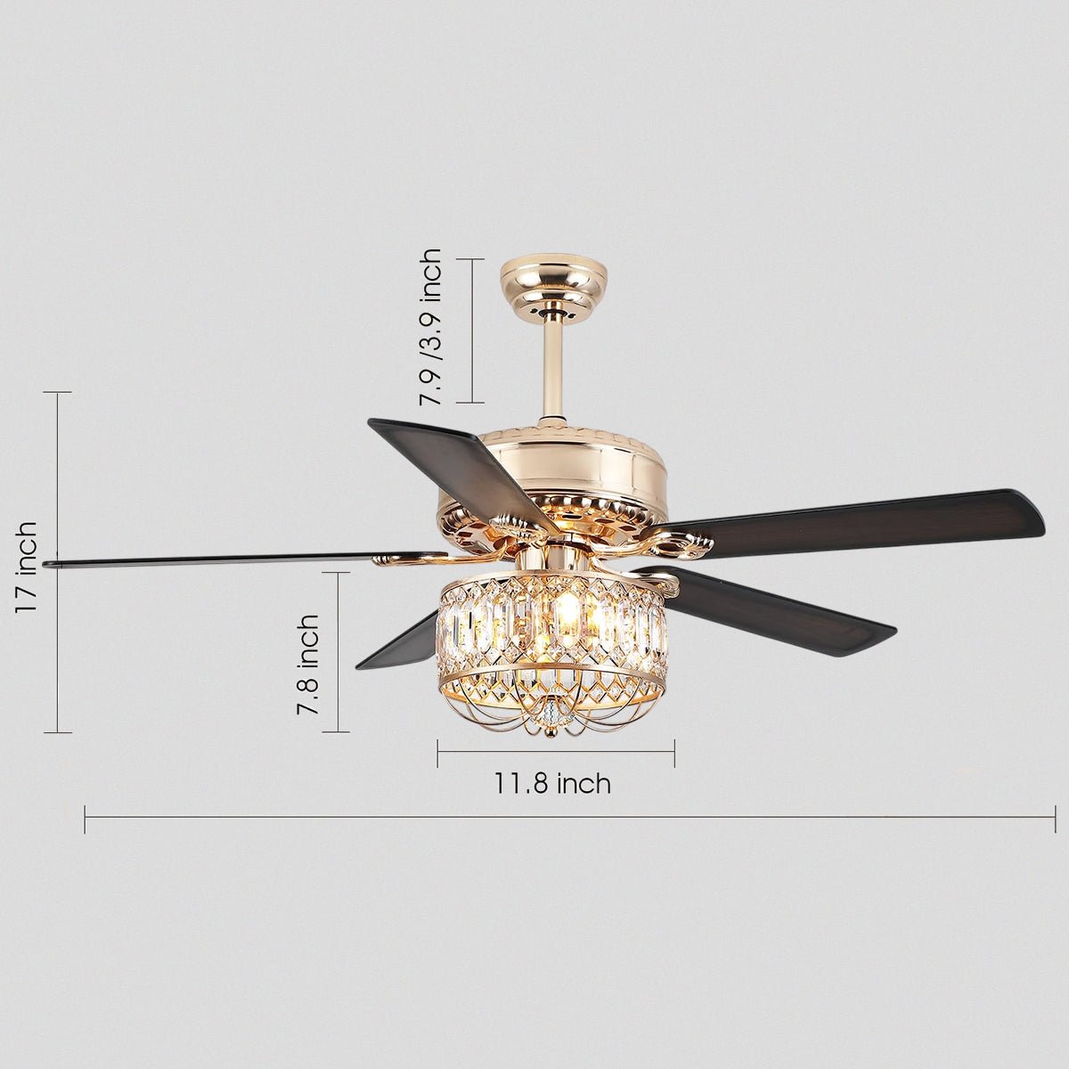 Farmhouse Crystal Ceiling Fan Light - Blushlighting