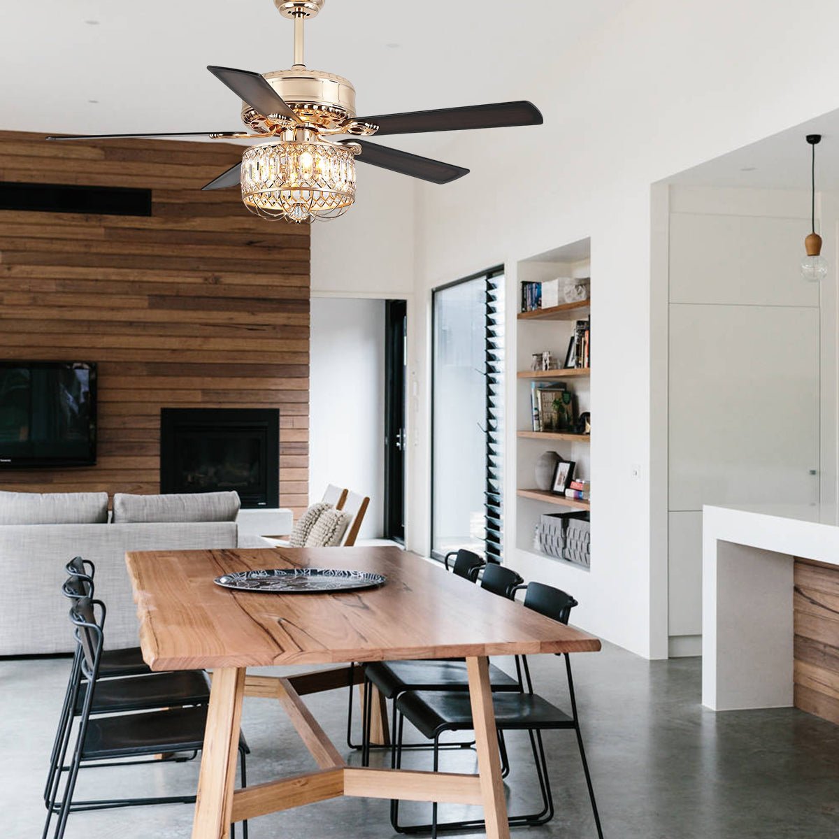 Farmhouse Crystal Ceiling Fan Light - Blushlighting