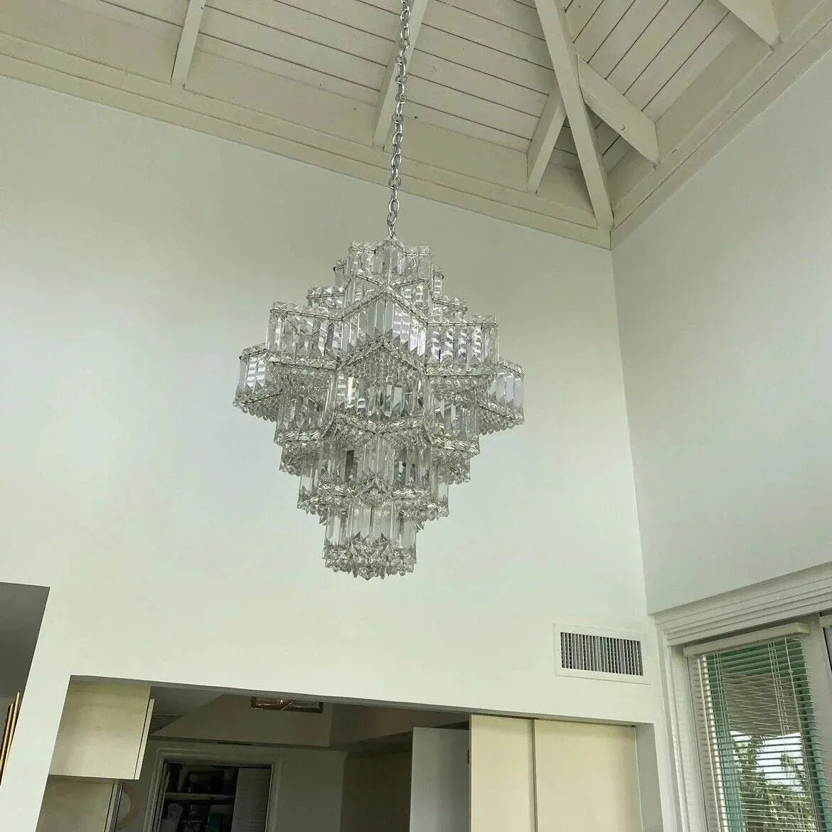 Fashion Star Shaped Chandelier Crystal Ceiling Light Fixture For Small Living Room/ Bedroom - 4 Layers / D23.6"*H15.8"/26kgWarm LightBlushlighting