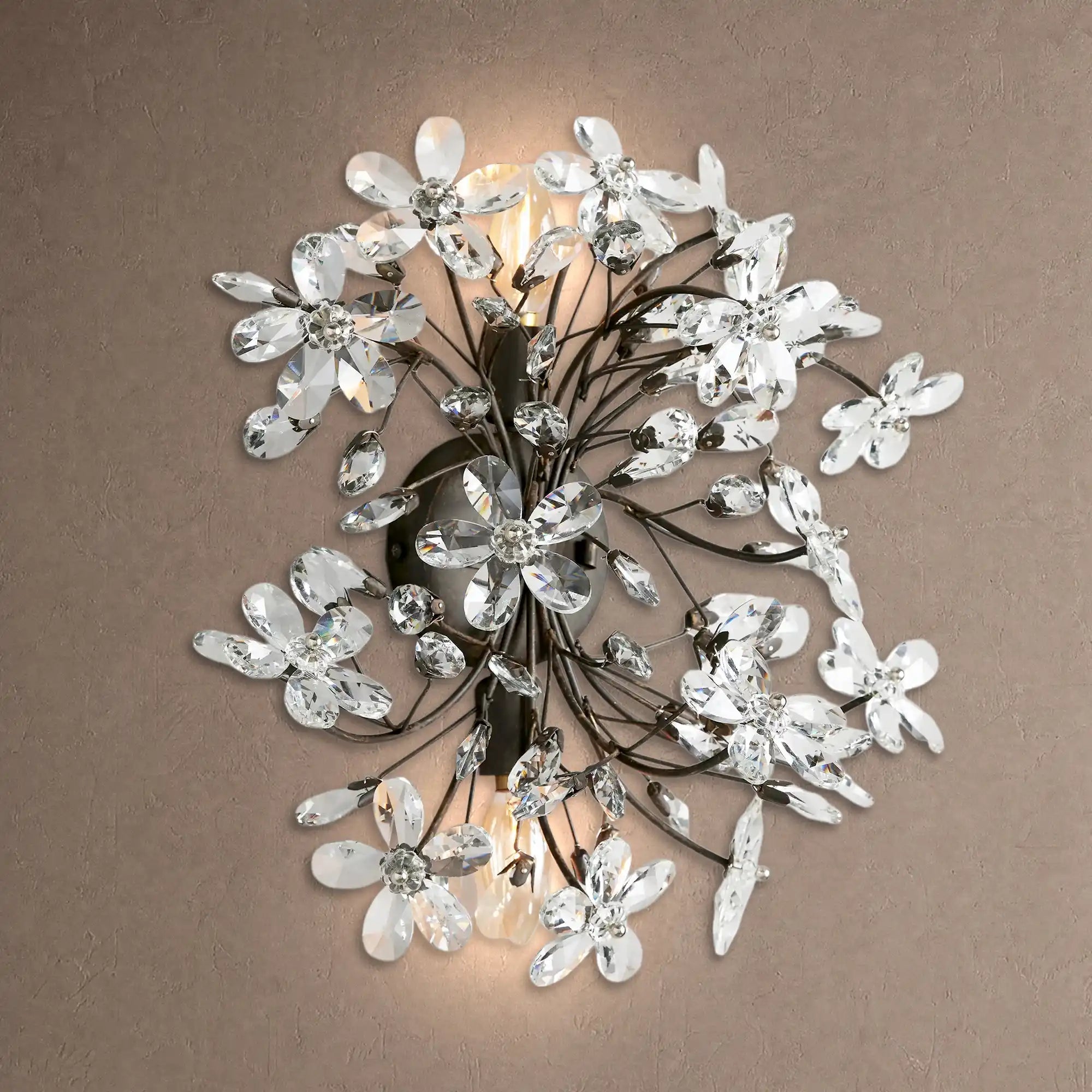 Fiore 2-Light Wall Sconce - BlackBlushlighting