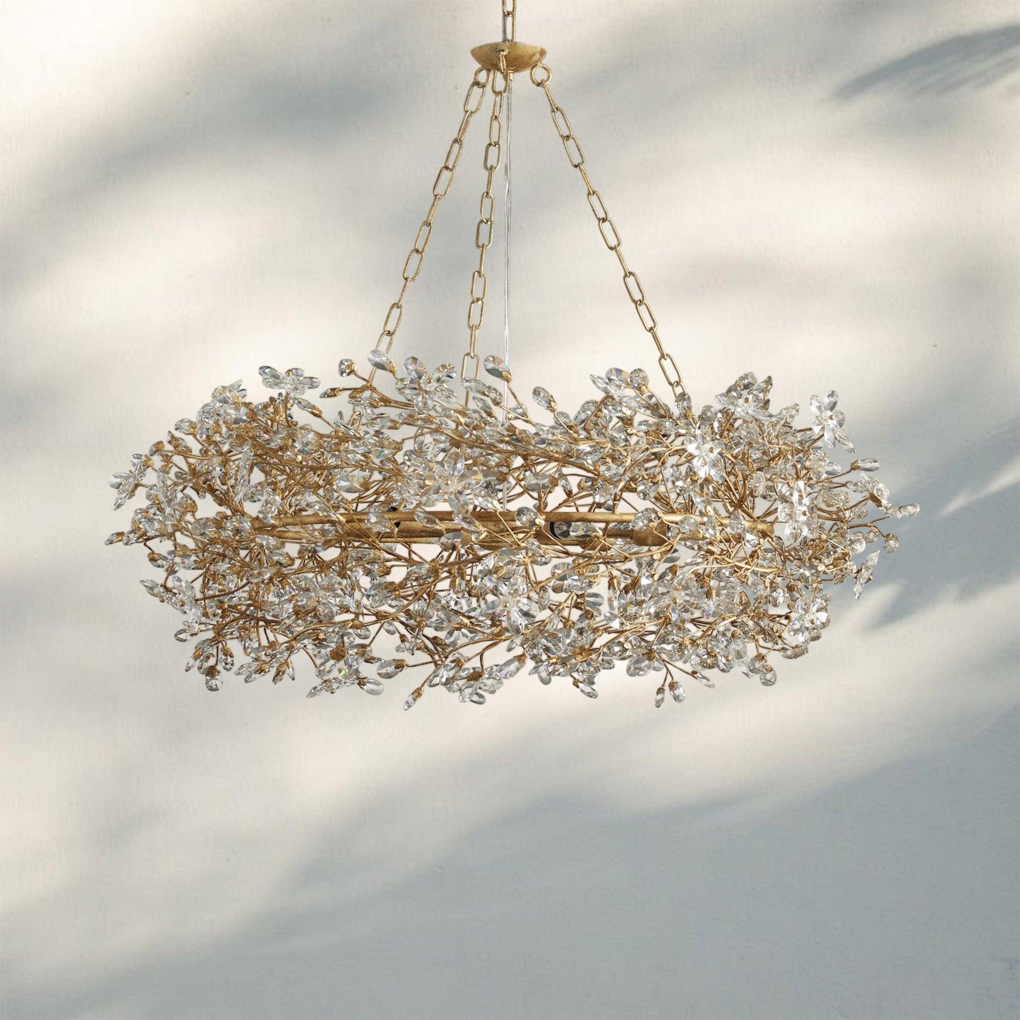 Fiore Crown Crystal Branch Chandelier 39" 48" 60“-