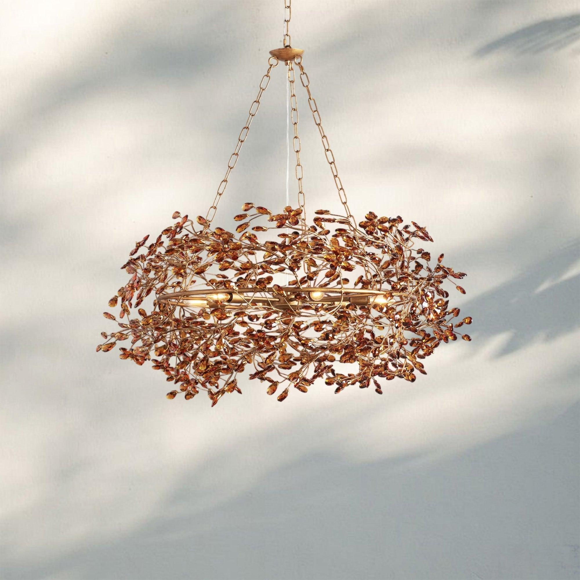 Fiore Crown Crystal Branch Chandelier 39" 48" 60“ - Silver39"Blushlighting