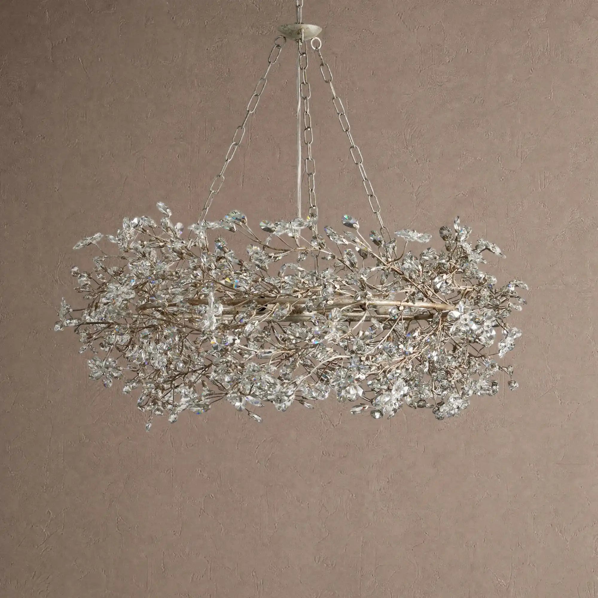 Fiore Crown Crystal Branch Chandelier 39" 48" 60“ - Silver39"Blushlighting